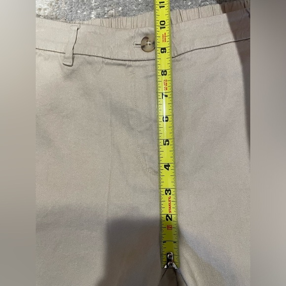 J. Jill Pants Women's 16 Beige Khaki Linen Blend Stretch Cropped Ankle Straight - Picture 9 of 9